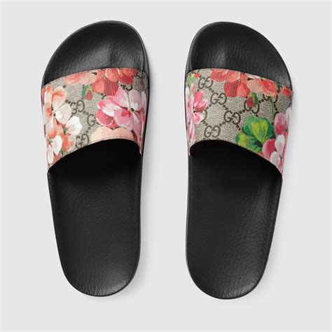 gucci bloom alides|women's pink Gucci slides.